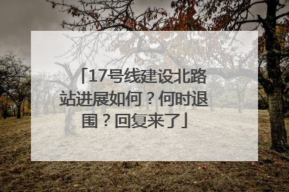 17号线建设北路站进展如何？何时退围？回复来了