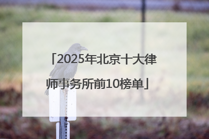 2025年北京十大律师事务所前10榜单