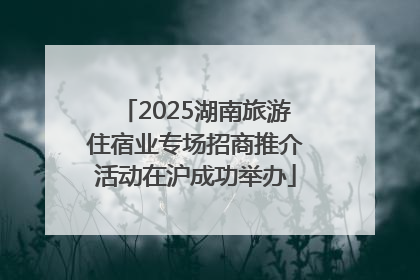 2025湖南旅游住宿业专场招商推介活动在沪成功举办