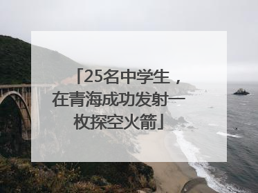 25名中学生，在青海成功发射一枚探空火箭