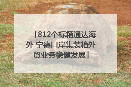 812个标箱通达海外 宁德口岸集装箱外贸业务稳健发展