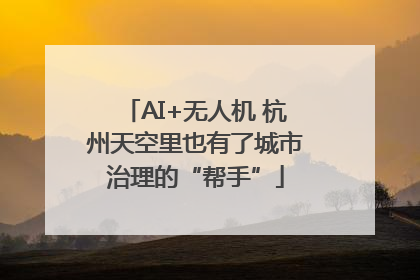 AI+无人机 杭州天空里也有了城市治理的“帮手”